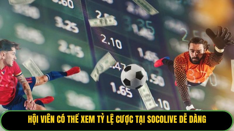 Hội viên có thể xem tỷ lệ cược tại Socolive dễ dàng